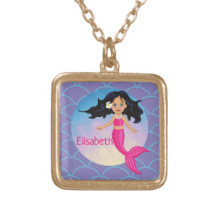 Magical Mermaid Under The Sea Birthday Gold Plated Necklace
