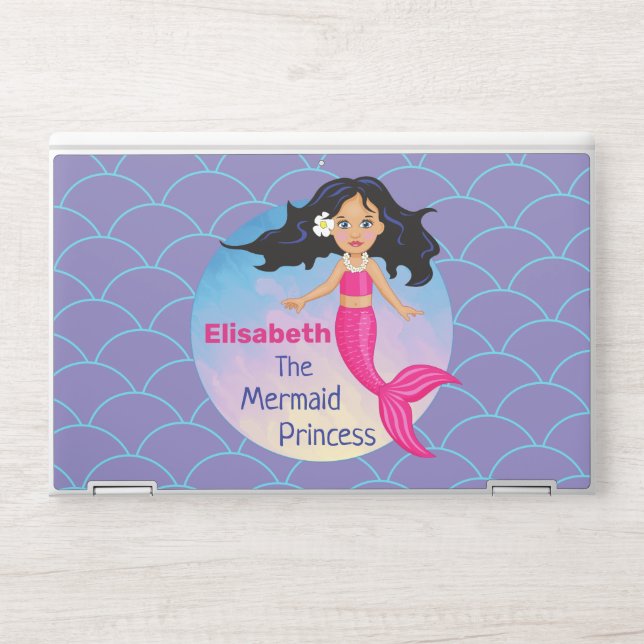 Magical Mermaid Under The Sea Birthday HP Laptop Skin (Front)