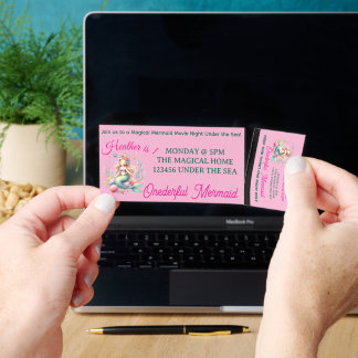 Magical Mermaid Under the Sea Birthday Movie Night Raffle Tickets