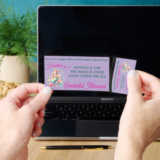 Magical Mermaid Under the Sea Birthday Movie Night Raffle Tickets