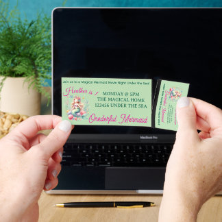 Magical Mermaid Under the Sea Birthday Movie Night Raffle Tickets