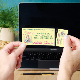 Magical Mermaid Under the Sea Birthday Movie Night Raffle Tickets