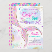 Magical Mermaid Under The Sea Birthday Party Invitation