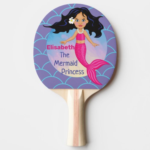 Magical Mermaid Under The Sea Birthday Ping Pong Paddle