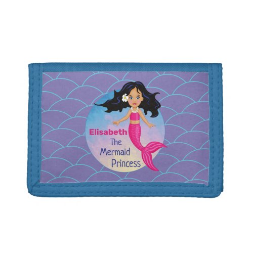 Magical Mermaid Under The Sea Birthday Trifold Wallet