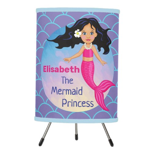 Magical Mermaid Under The Sea Birthday Tripod Lamp