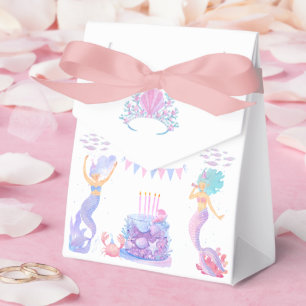 Magical Mermaid Under the Sea Kids Birthday Favor Boxes