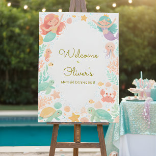Magical Mermaid Under the Sea Kids Birthday  Foam Board