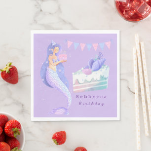 Magical Mermaid Under the Sea Kids Birthday Napkins