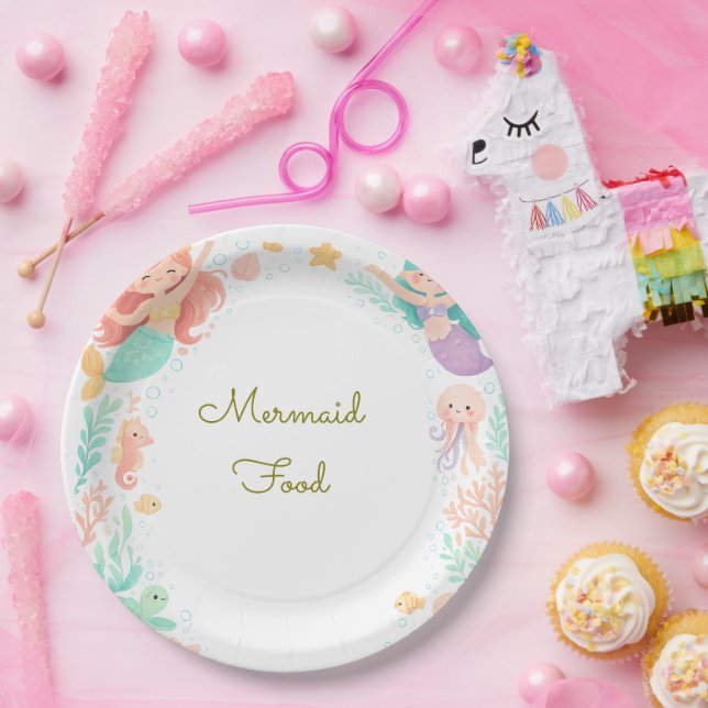 Magical Mermaid Under the Sea Kids Birthday  Paper Plates (Party)