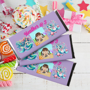 Magical Mermaid Under the Sea Kids Birthday Party Hershey Bar Favors