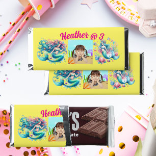 Magical Mermaid Under the Sea Kids Birthday Party Hershey Bar Favors