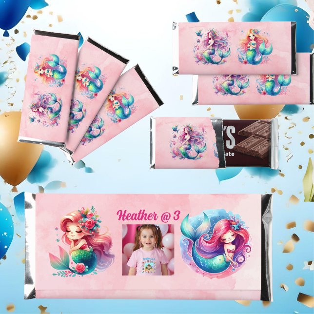 Magical Mermaid Under the Sea Kids Birthday Party Hershey Bar Favors (Creator Uploaded)