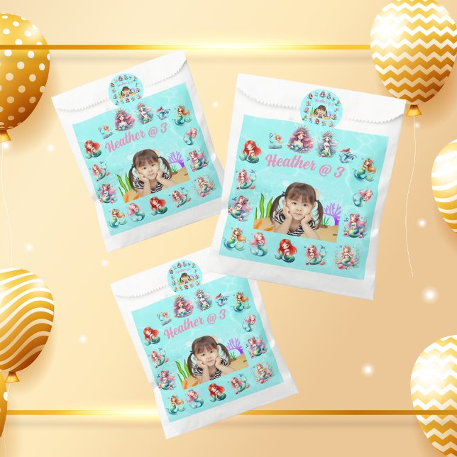 Magical Mermaid Under the Sea Kids Birthday Thank  Favor Bag (Creator Uploaded)