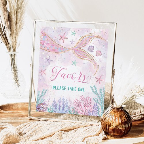 Magical Mermaid Under the Sea Party Favors Sign