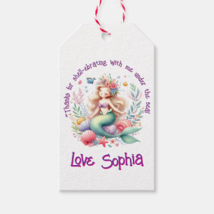Magical Mermaid Under The Sea Photo Thank You Gift Tags