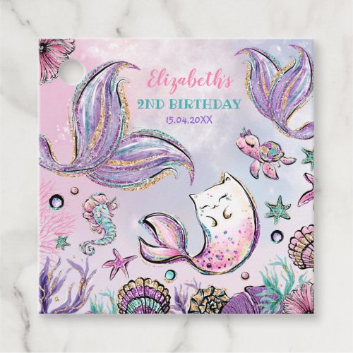 Magical Mermaid Under the Sea Pool Birthday Party Favor Tags