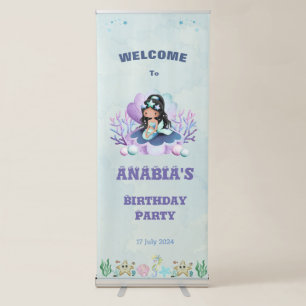 Magical Mermaid Watercolor 1st Birthday Banner