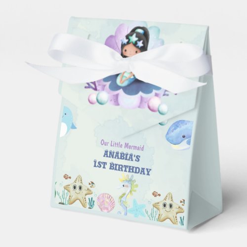 Magical Mermaid Watercolor Birthday Favor Box