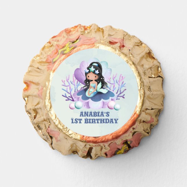 Magical Mermaid Watercolor Birthday Party  Reese's Peanut Butter Cups (Front)