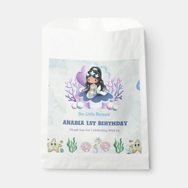 Magical Mermaid Watercolor  Favor Bag (Front)
