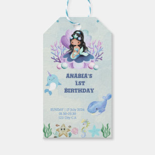Magical Mermaid Watercolour Birthday Party Gift Tags