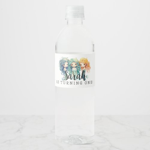 Magical Mermaids Birthday  Water Bottle Label