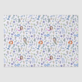 Magical Mermaids Modern Watercolor Tissue Paper