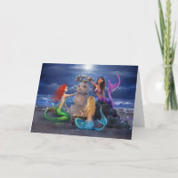 Magical Mermaids on the Beach Colorful Christmas