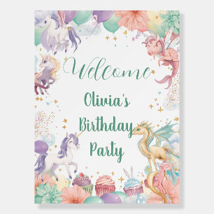 Magical Mermaids Unicorns Rainbow Birthday Welcome Foam Board