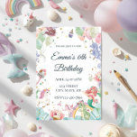 Magical Mermaids Unicorns Rainbows Kids Birthday Invitation<br><div class="desc">Magical Mermaids Unicorns Rainbows Kids Birthday Invitation Celebrate your little one's special day with this absolutely enchanting birthday invitation that brings together all their favorite magical elements! This stunning watercolor design features beautiful mermaids, majestic unicorns, vibrant rainbows, adorable cupcakes, and festive balloons in a delightful party scene. The dreamy watercolor...</div>
