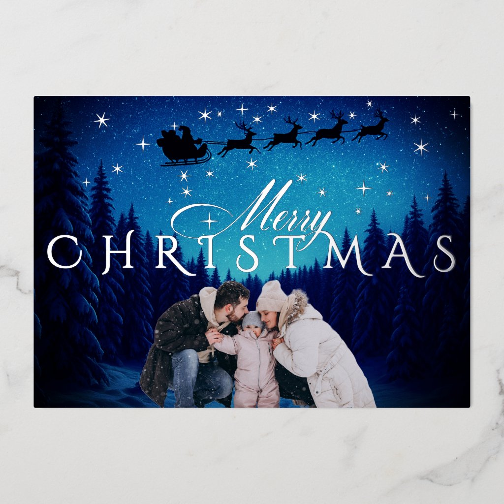 Magical Merry Christmas - Photo and Message Silver