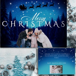 Magical Merry Christmas - Photo and Message Silver
