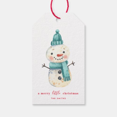 Magical Merry Christmas Snowman Gift Tags