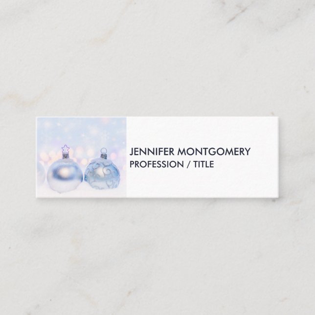 Magical Metallic Christmas Balls Photograph Mini Business Card (Front)
