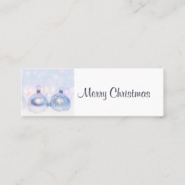 Magical Metallic Christmas Balls Photograph Mini Business Card (Front)