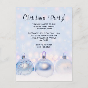 Magical Metallic Christmas Balls Photograph Party Postcard
