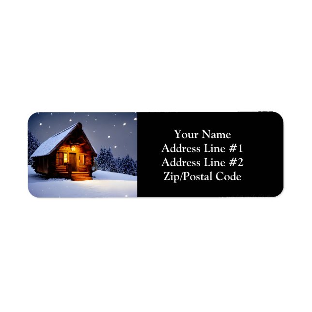 Magical Midnight Winter Cabin Label (Front)