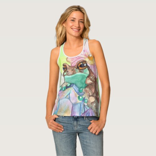 Magical Milk Frog watercolor art  Tank Top