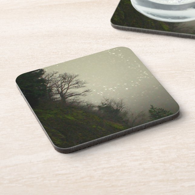 Magical Mist Forest Hill Drink Coaster (Left Side)