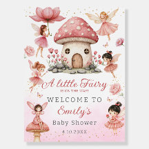 Magical modern Fairy Pink Floral Garden welcome