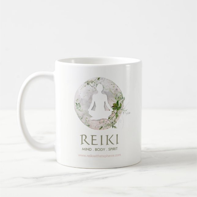 Magical Moon and Greenery Reiki  Coffee Mug (Left)