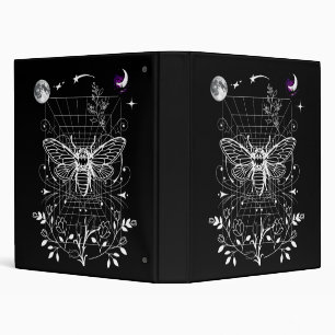 Magical Moon and Moth 3 Ring Binder