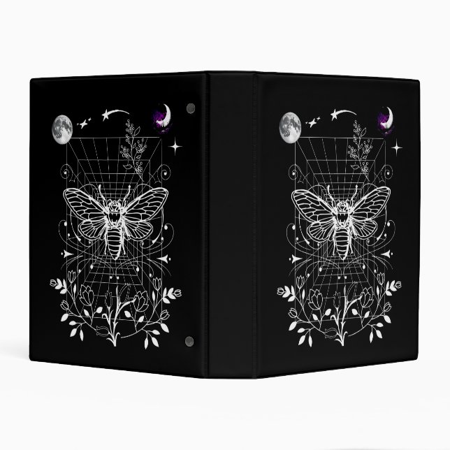 Magical Moon and Moth Mini Binder (Background)