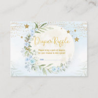 Magical Moon Stars Blue Gold Floral Diaper Raffle