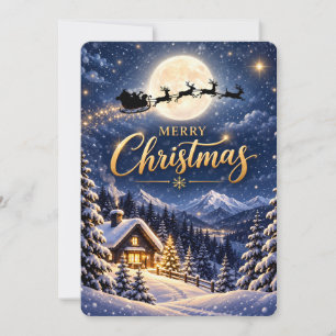 🌙🎄 Magical Moonlight Merry Christmas Card ❄️✨