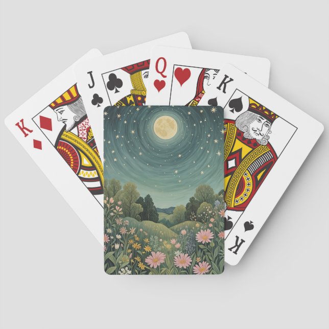 Magical Moonlit Meadow Poker Cards (Back)