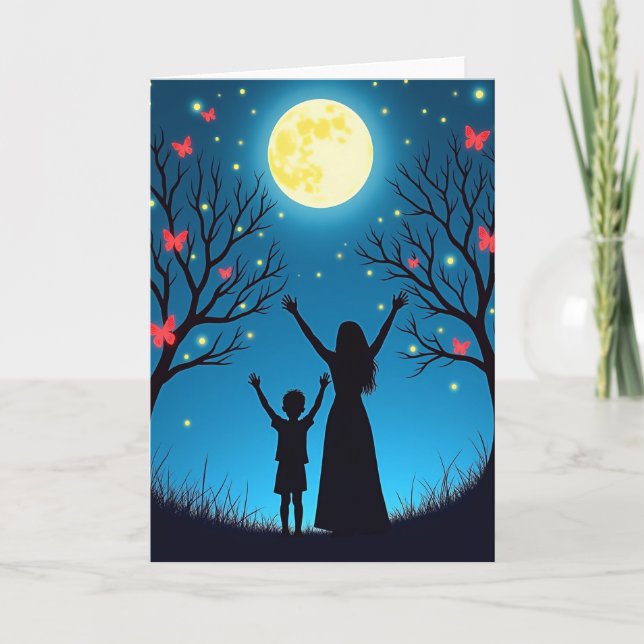 Magical Moonlit Night Scene Card (Front)