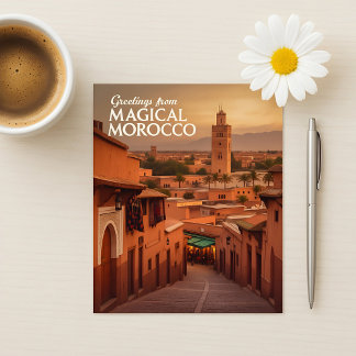 Magical Morocco Sunset View Koutoubia Marrakech  Postcard