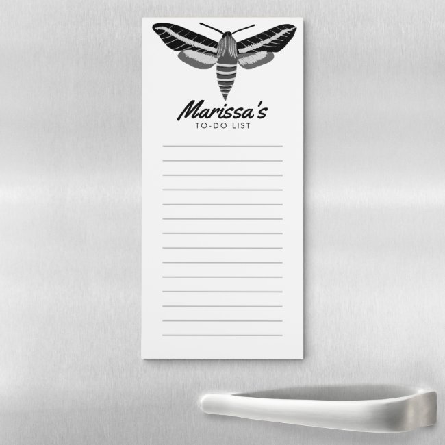 Magical MOTH Custom Grocery Shopping To-Do List Magnetic Notepad